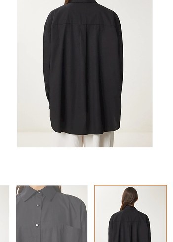 Siyah Uzun Kollu Kadın Gömlek - Görsel 2