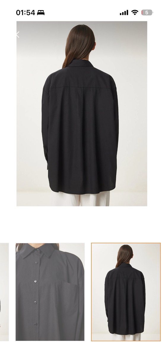 Siyah Uzun Kollu Kadın Gömlek - Görsel 2