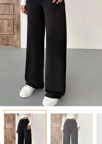 Kadın Siyah Rahat Kesim Kumaş Pantolon - Görsel 2