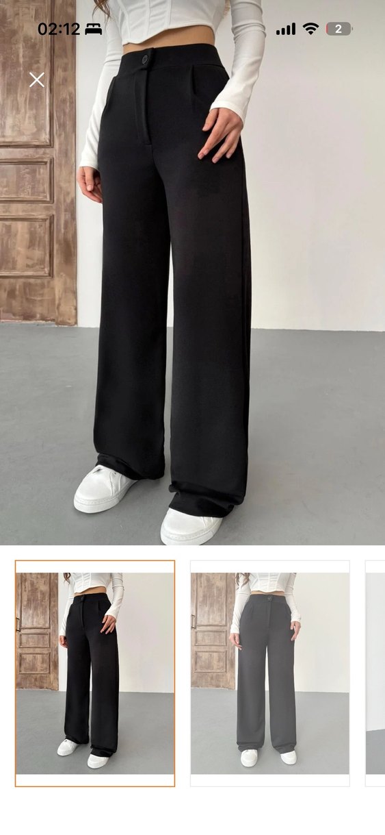 Kadın Siyah Rahat Kesim Kumaş Pantolon - Görsel 2