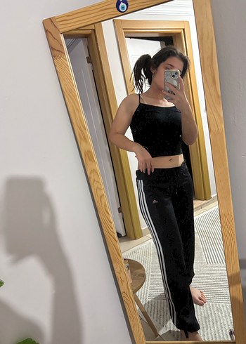 Siyah Kadın İnce Kesim Spor Eşofman