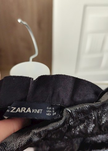 8 Yaş Beden siyah Renk Siyah Deri Pilili Mini Etek