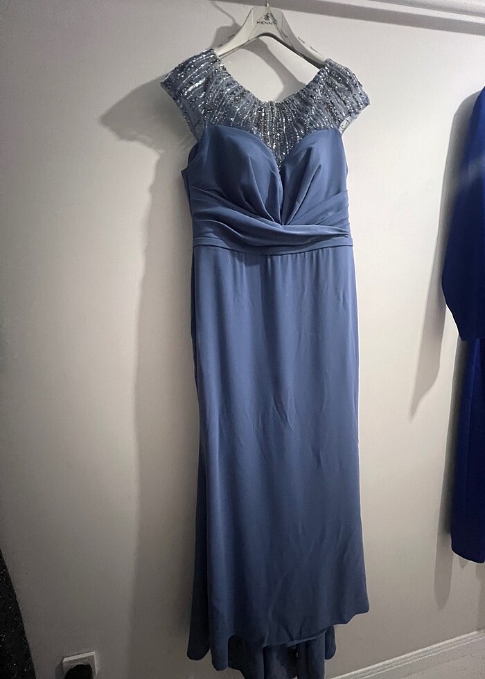 Mavi Abiye Elbise - Görsel 5