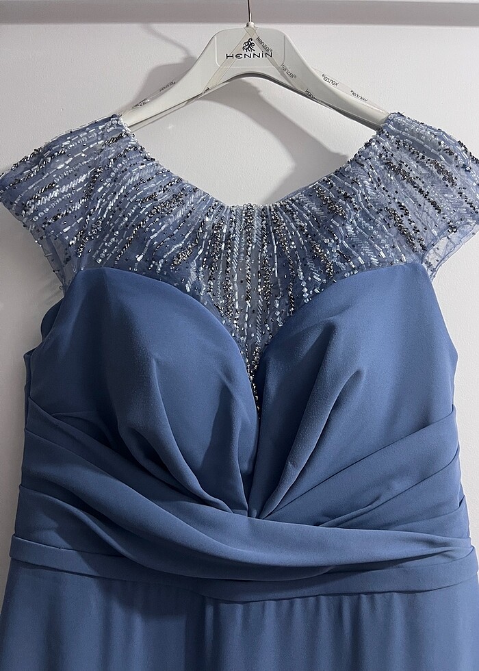 Mavi Abiye Elbise - Görsel 4