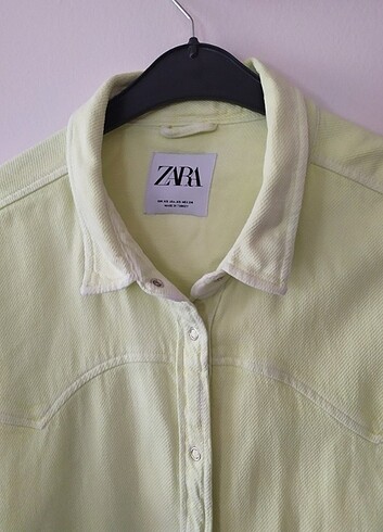 ZARA cotton, fıstık yeşili gömlek 