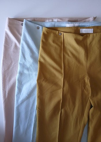 SETREMS 3 Adet Düğmeli Basic Kadın Kumaş Pantolon