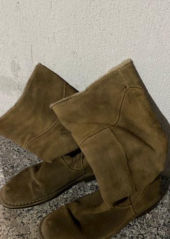 Diğer Kürklü Kahverengi Süet Kadın Dolgu Topuklu Bot
