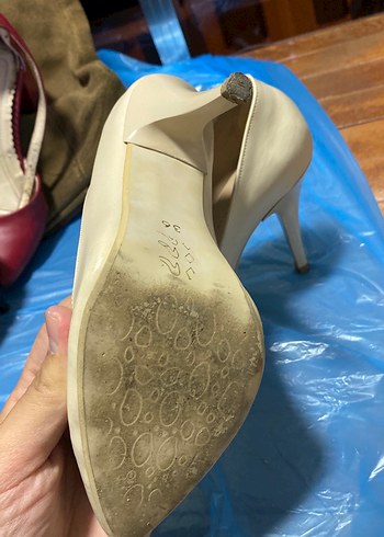 Bej Stiletto Topuklu Kadın Ayakkabı - Görsel 5