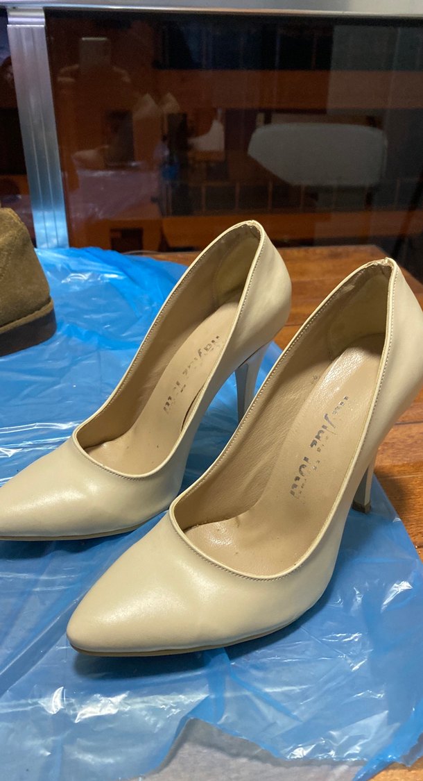 Bej Stiletto Topuklu Kadın Ayakkabı - Görsel 3