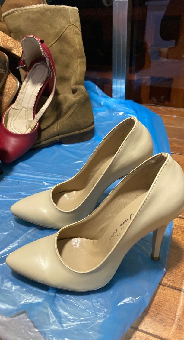 Bej Stiletto Topuklu Kadın Ayakkabı - Görsel 4