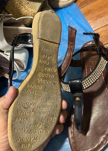 Kahverengi Kadın Sandalet - Görsel 4