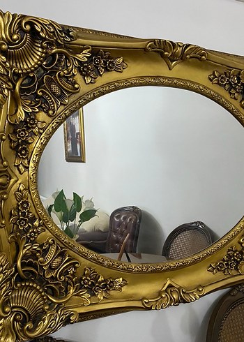 Parlak Altın Renk klasik Dekoratif Ayna - Görsel 2