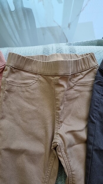 4 Yaş Beden Beli lastikli, kot görünümlü, 3 lü tayt