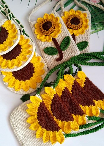 Renkli Çiçek Desenli Dantel Bohem Çanta - Görsel 2