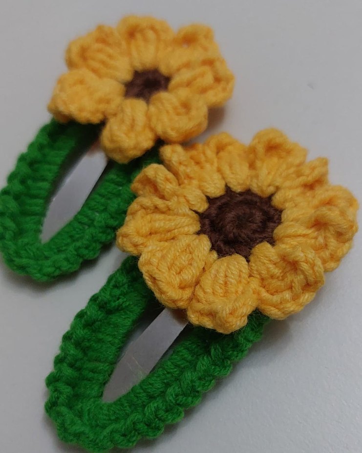 Renkli Örgü Kiraz Desenli Çocuk Toka Seti - Görsel 5