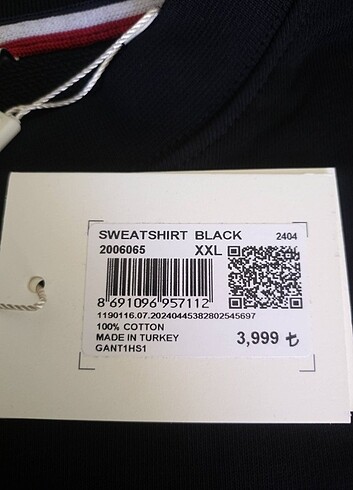 xxl Beden Gant Sweetshirt