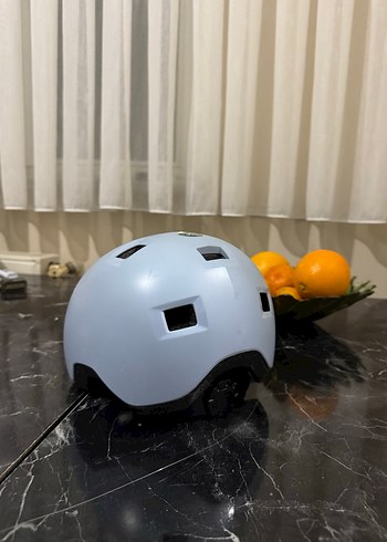 Gri Beyaz Biker Motosiklet Kaskı Velcro - Görsel 2