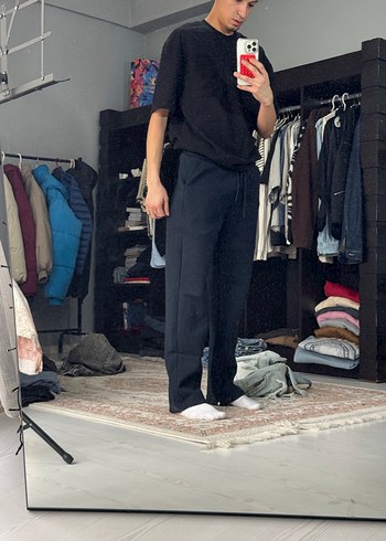 Lacivert rahat kesim eşofman - Görsel 2