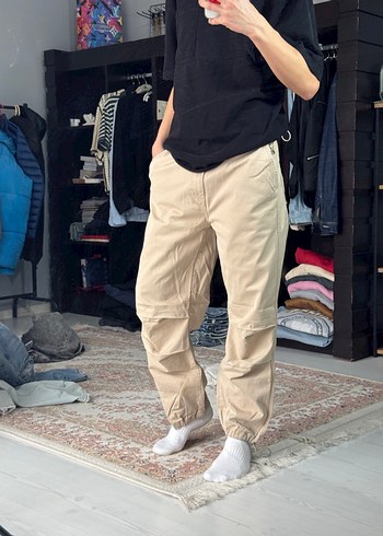 Erkek Bej Pamuk Rahat Kesim Pantolon - Görsel 2