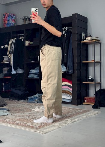 Erkek Bej Pamuk Rahat Kesim Pantolon - Görsel 3