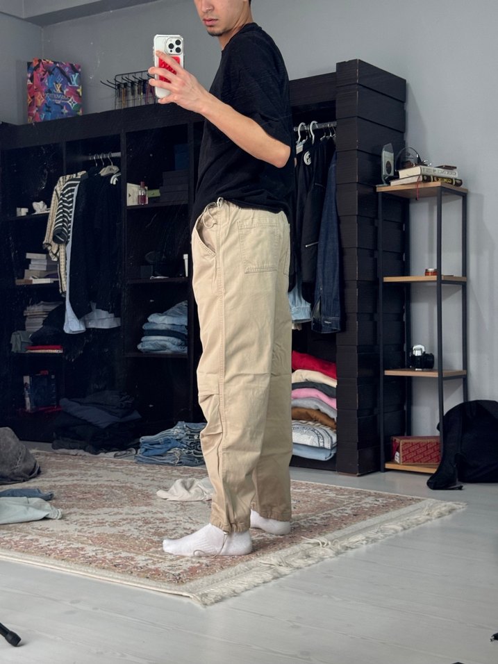 Erkek Bej Pamuk Rahat Kesim Pantolon - Görsel 3