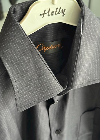 Gri Düğmeli Uzun Kollu Erkek Gömlek - Görsel 2