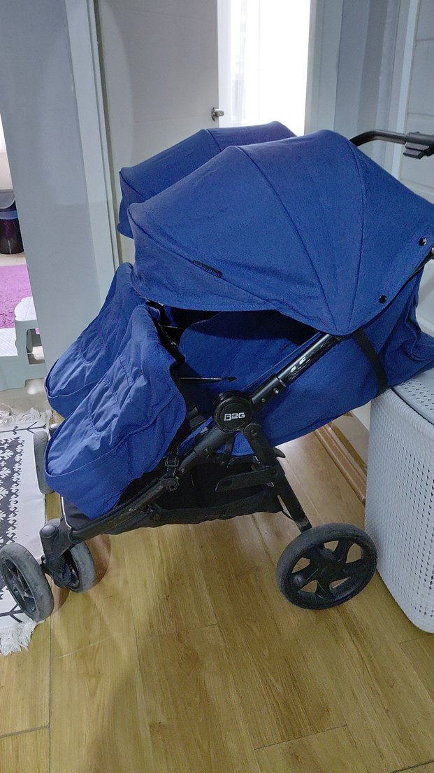 Koyu Mavi Çift Bebek Arabası - Görsel 5
