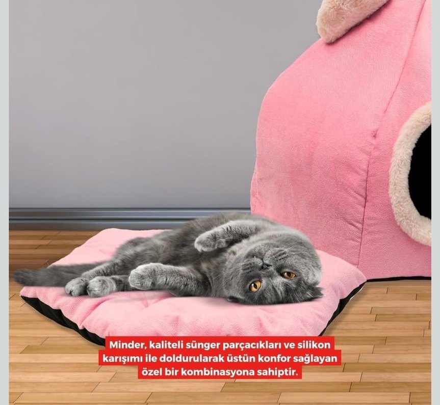 Pembe Yumuşak Kedi Evi - Görsel 3