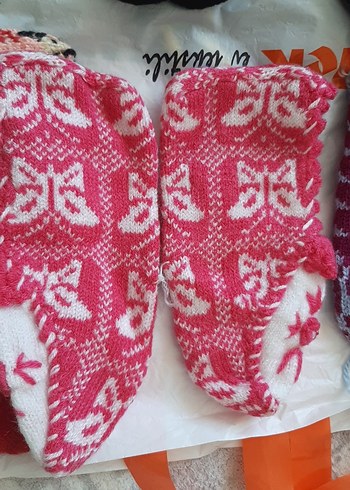 Diğer Nakışlı Pembe Kız Çorabı