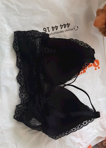 Diğer Siyah Dantelli Mini Goth Bralet