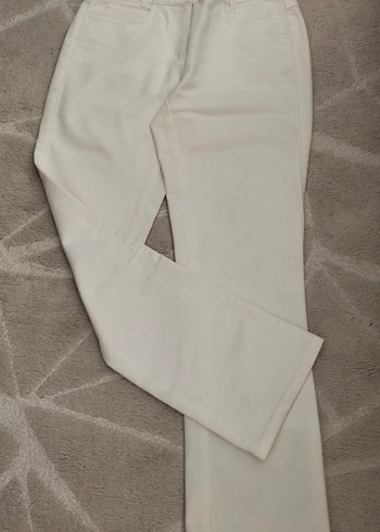 Beyaz Gabardin Kadın Pantolon