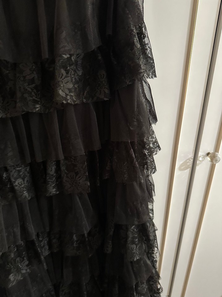 Siyah Straplez Elbise - Görsel 5