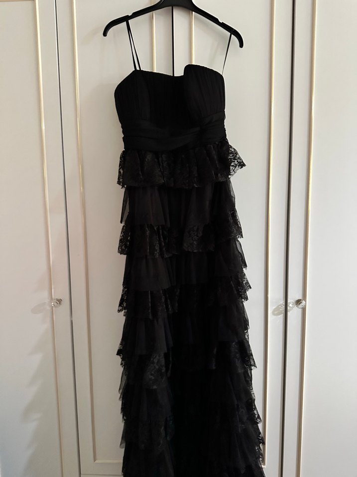 Siyah Straplez Elbise - Görsel 2