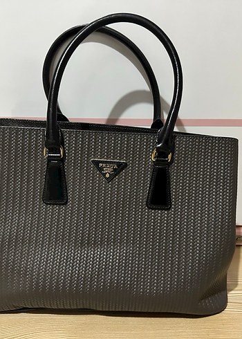 Gri Prada Kadın Çanta - Görsel 6