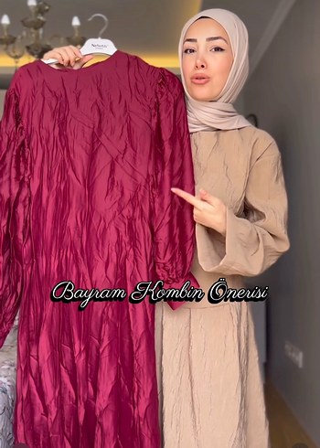 Bordo İpek Görünümlü Salaş elbise
