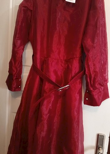 Bordo Uzun Kollu Vintage Kadın Abiye - Görsel 4