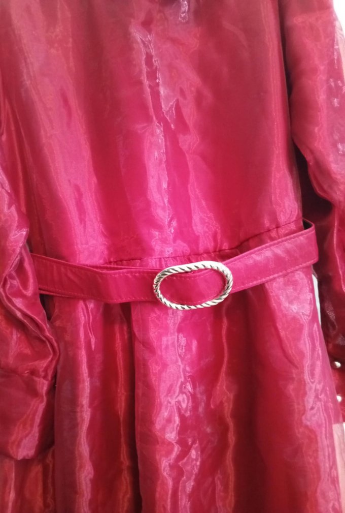 Bordo Uzun Kollu Vintage Kadın Abiye - Görsel 2