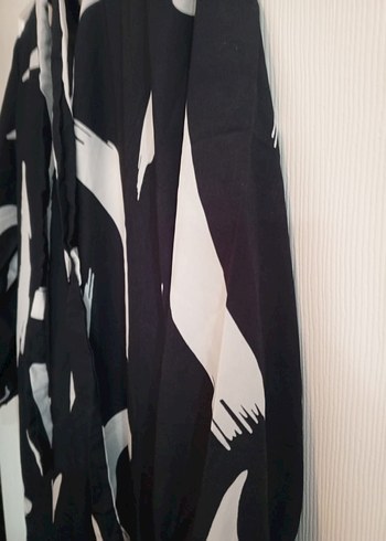 Siyah Beyaz Uzun Salaş Elbise - Görsel 9