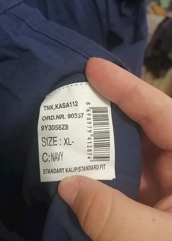 xl Beden lacivert Renk Lacivert Pamuklu Düğmeli Kadın Gömlek