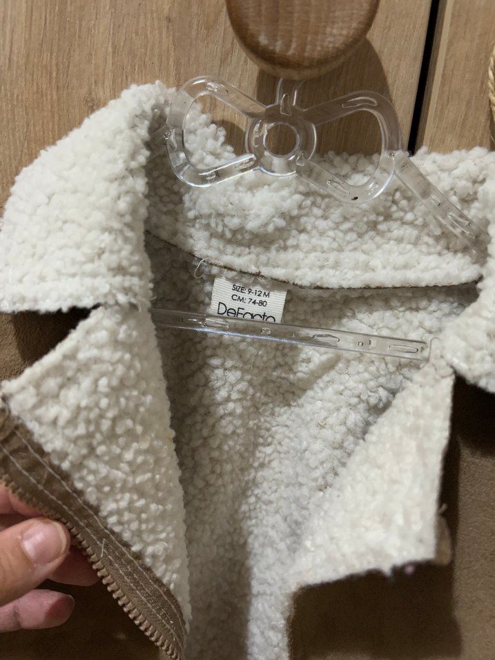 Kahverengi Kürklü kız bebek Süet Ceket /mont - Görsel 3