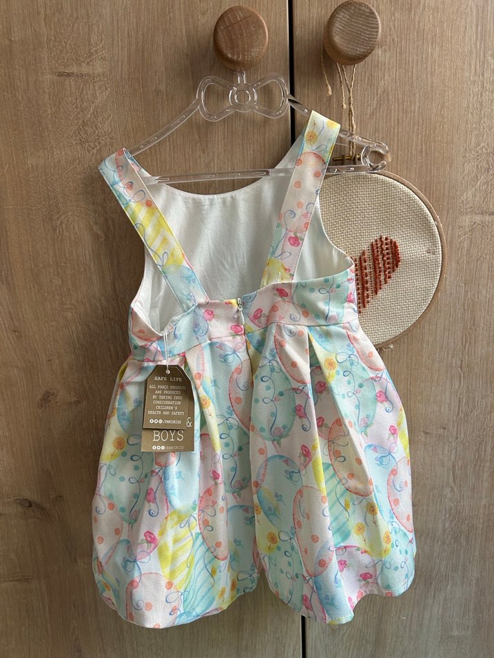 Kız Çocuk Pastel Renkli Piliseli Elbise - Görsel 2