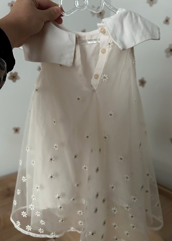 Beyaz Nakışlı Kız Çocuk Elbise - Görsel 2