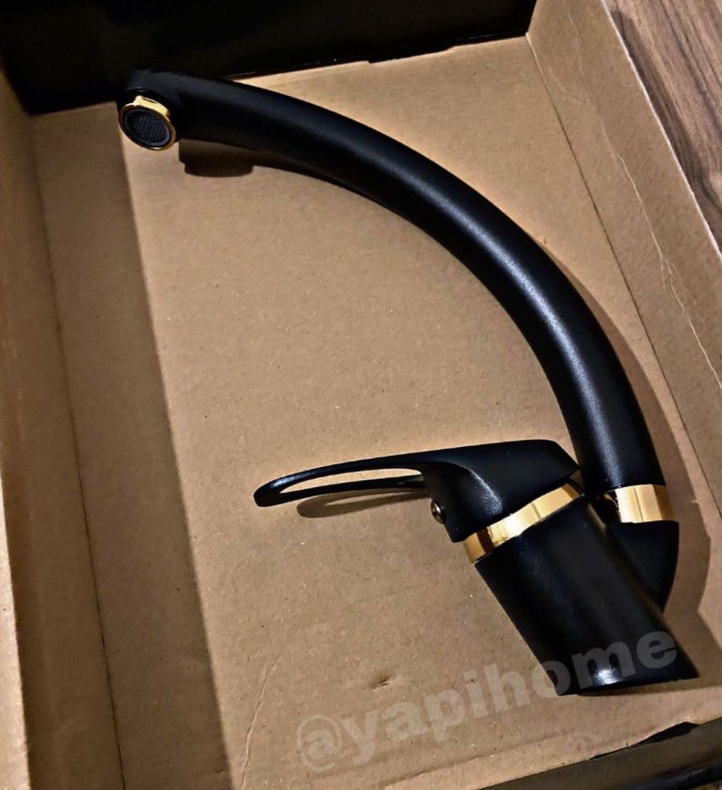 SiYAH Lavabo bataryası çeşme musluk - Görsel 3