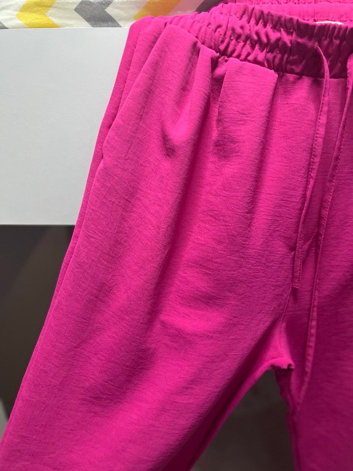 Kadın Pembe Midi Rahat Kesim Saten Pantolon - Görsel 2