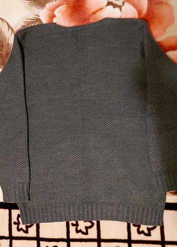 Gri Erkek Triko Yün Kazak - Görsel 4