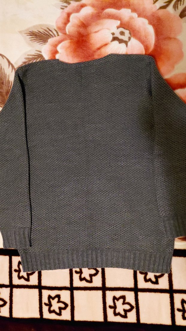 Gri Erkek Triko Yün Kazak - Görsel 4