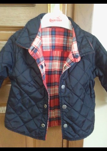 Erkek Çocuk Kırmızı Kareli Mont - Görsel 2