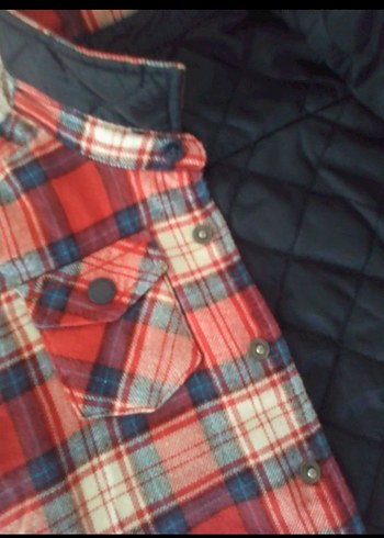 Erkek Çocuk Kırmızı Kareli Mont - Görsel 3