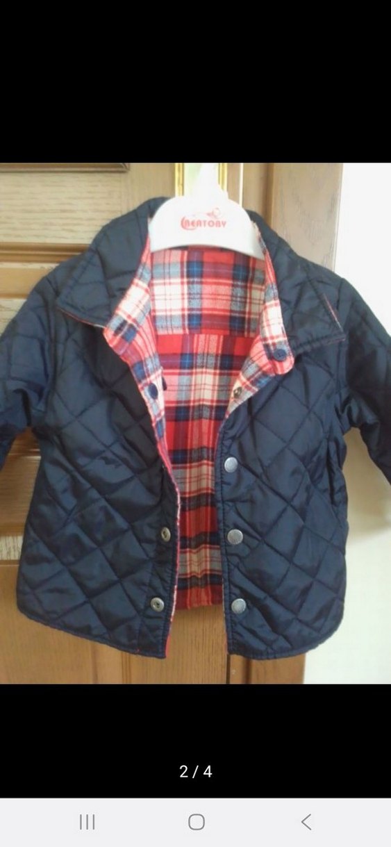 Erkek Çocuk Kırmızı Kareli Mont - Görsel 2