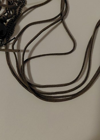 Uzun Koyu Gri Bohem Zincir Detaylı Kadın Kolye - Görsel 4